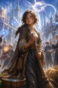 Cover of When your village had sent you to the imperial magic academy you were worried your abilities were much less impressive then the others. That’s when you arrived you realized the other students only use their magic to show off or grand displays and not the labor you used yours for in the village.